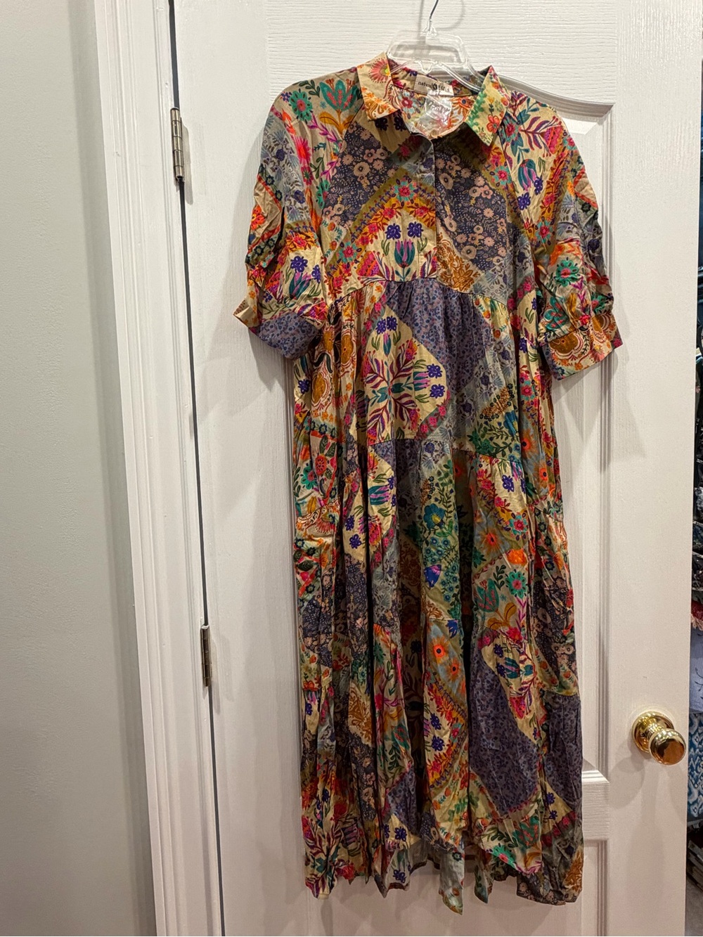 Natural Life Rebecca Floral Patchwork Midi Dress - Multicolor